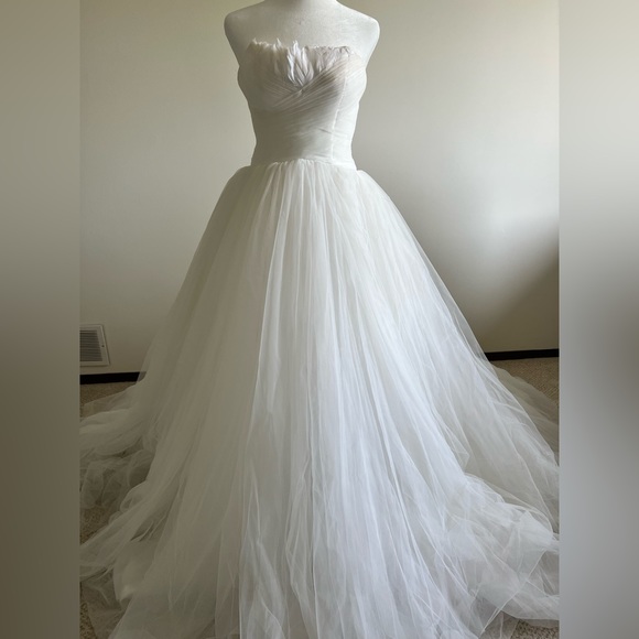 bridal strapless tulle wedding dress gown - Picture 1 of 5